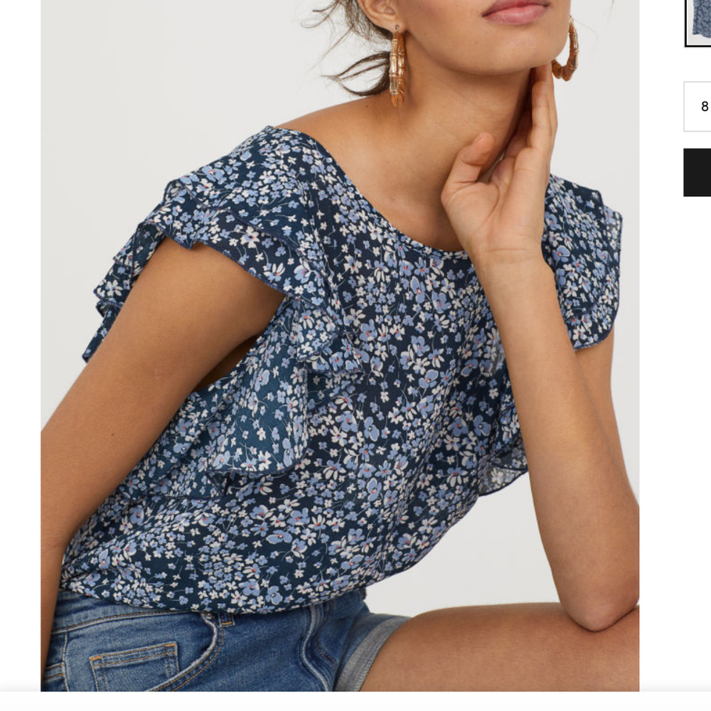 Floral flounce top